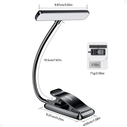 👉 Leselampe mit Klemme – USB wiederaufladbare Buchlampe mit 19 LEDs, 3 Farbmodi, stufenlos dimmbar, lange Laufzeit, 360° flexibel, ideale Klemmleuchte fürs Nachtlesen im Bett
